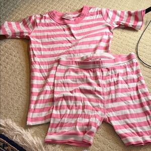Hanna Andersson Pink and White Striped Kids Pajama Set